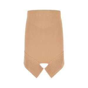 ANDREADAMO Ribbed Knit Asymmetrical Skirt Women NEUTRALS Skirts